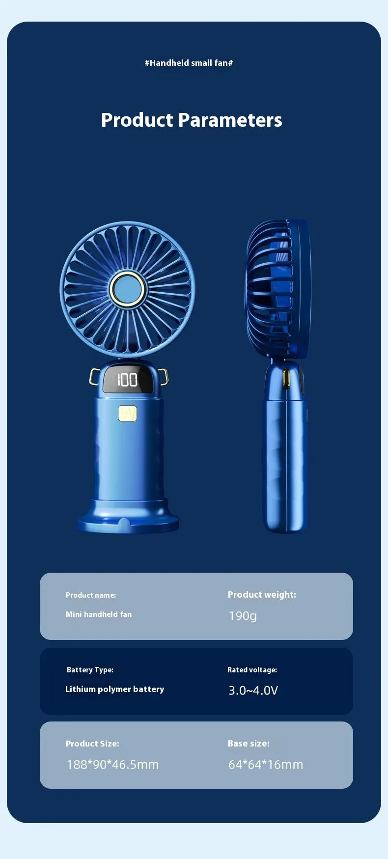 Mini USB Portable Handheld Fan – Rechargeable Foldable Cooling Fan | SAMBOVA