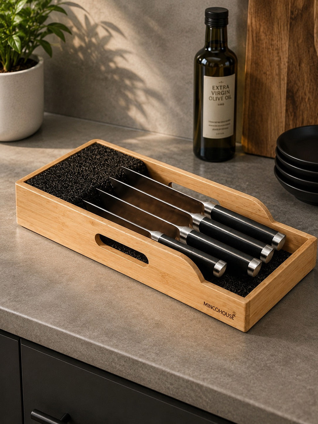 KnifeNest™ Bamboo Knife Organizer | SAMBOVA