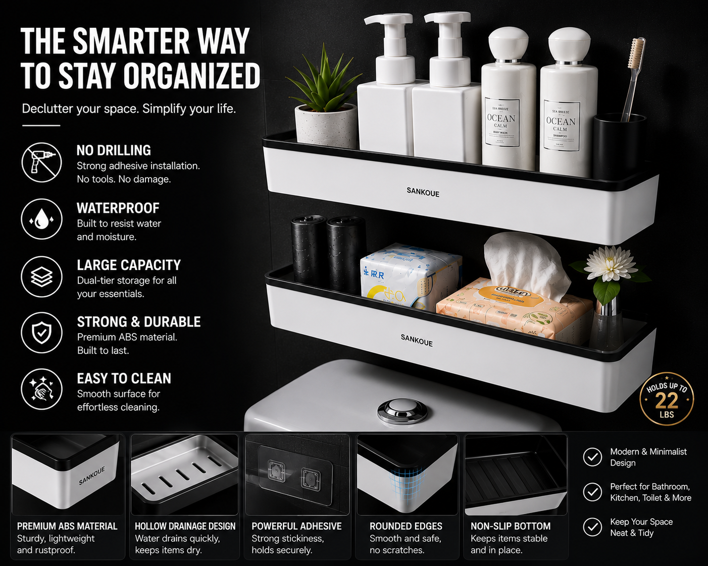 AquaShelf™ Wall Storage Organizer | SAMBOVA