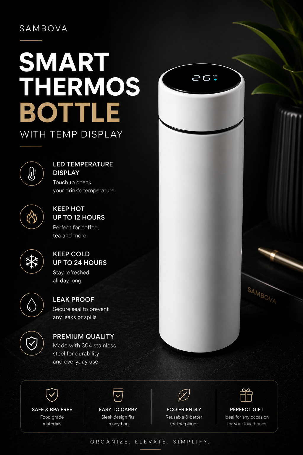 TempSense™ Smart Thermos Bottle | SAMBOVA