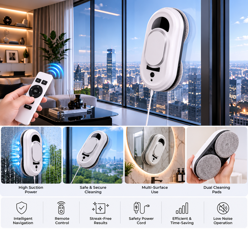 Smart Window Cleaning Robot – Automatic Glass Cleaning with Remote Control | SAMBOVA