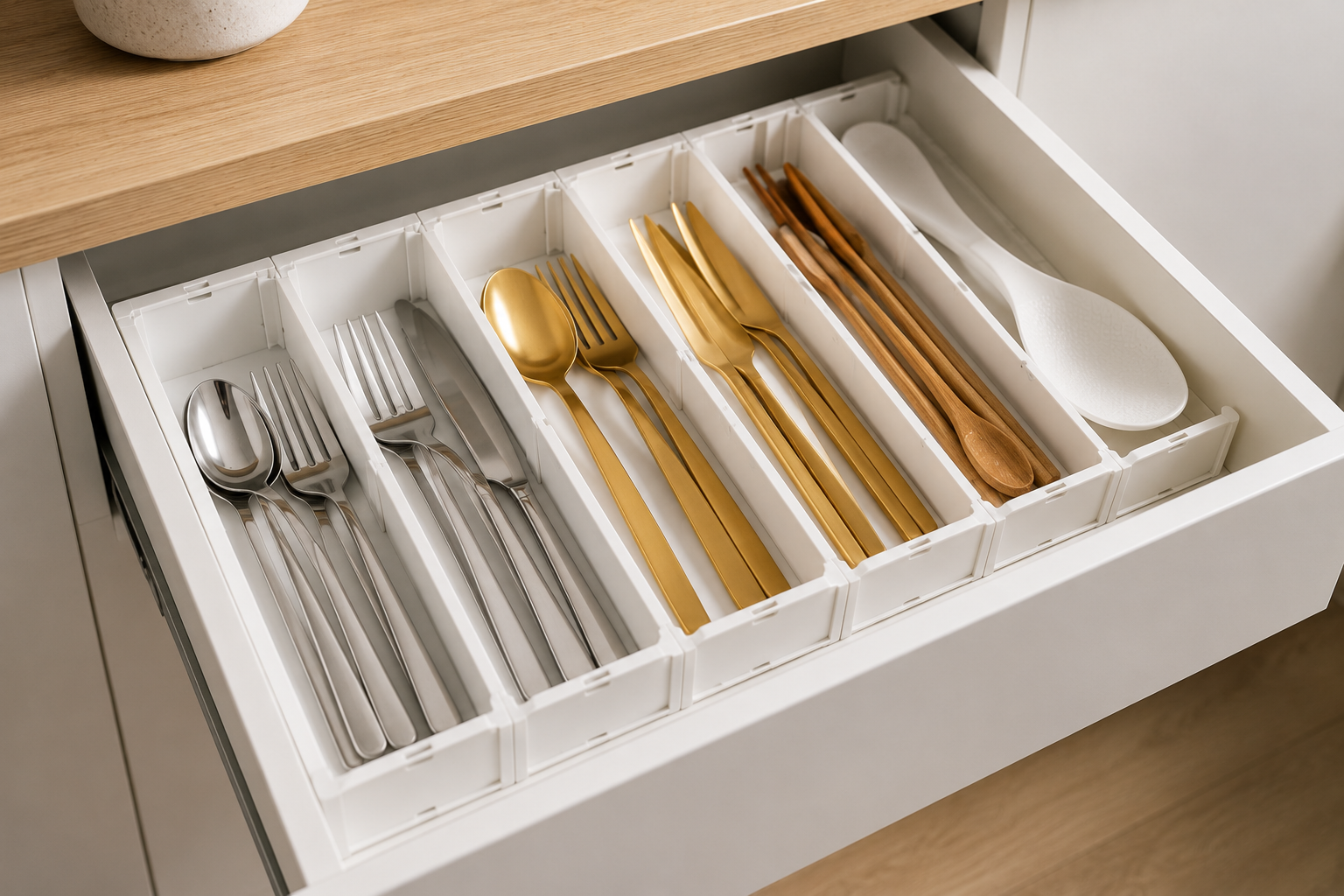 Expandable Drawer Organizer with Adjustable Dividers – Multi-Purpose Storage Tray | SAMBOVA