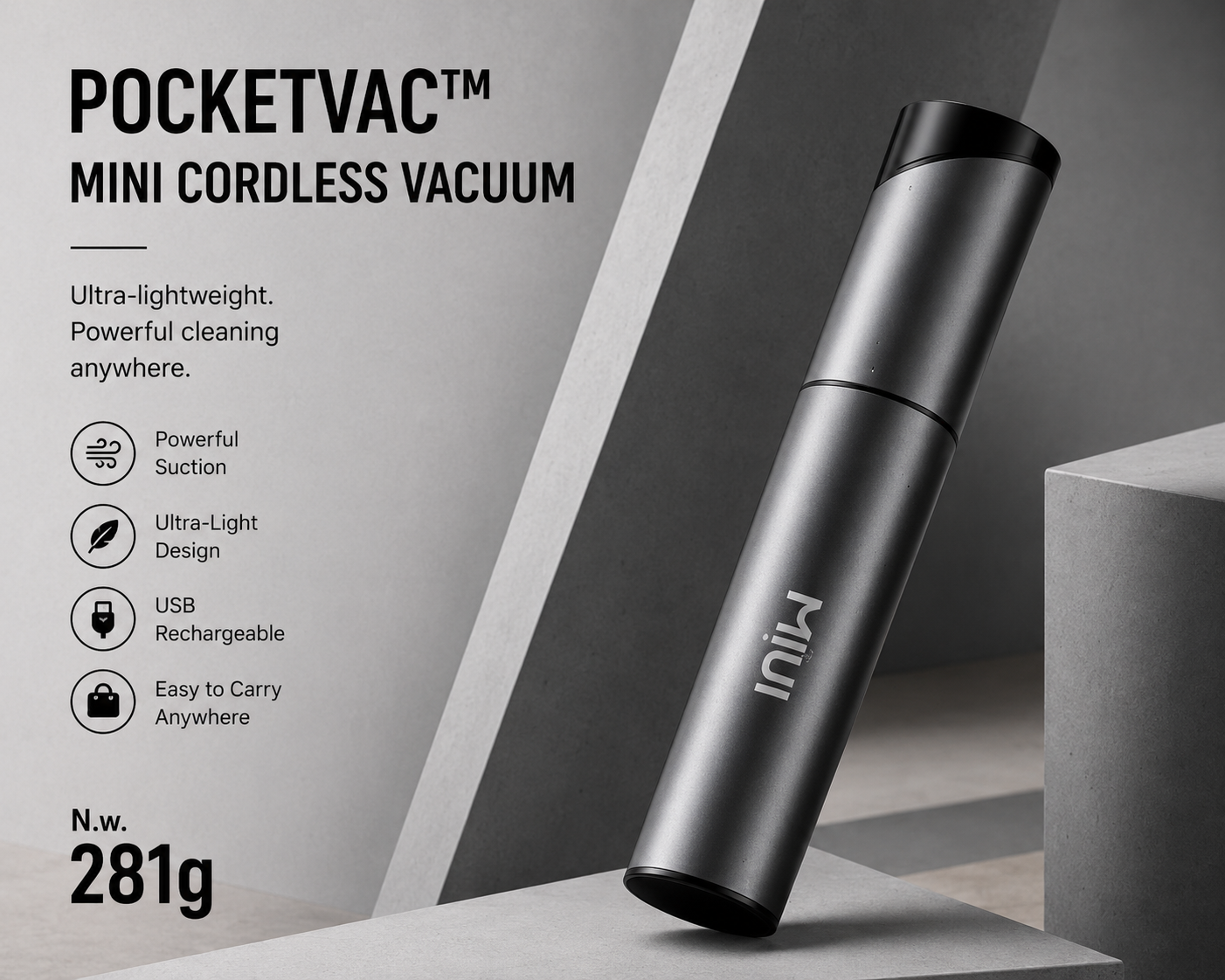 PocketVac™ Mini Cordless Vacuum | SAMBOVA