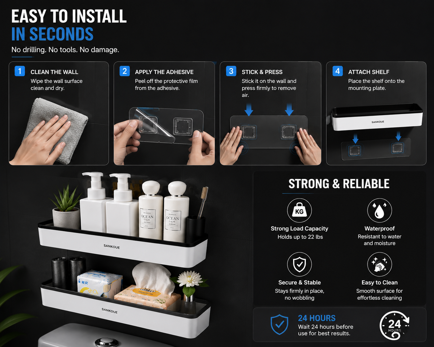 AquaShelf™ Wall Storage Organizer | SAMBOVA