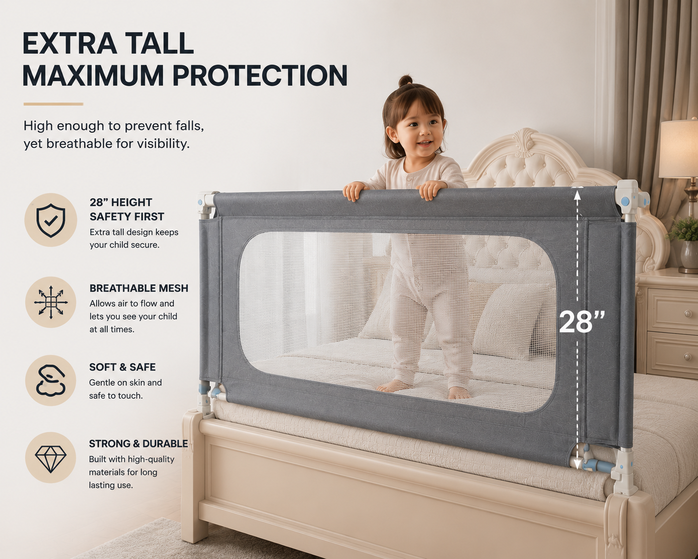 SafeNest™ Adjustable Bed Rail | SAMBOVA