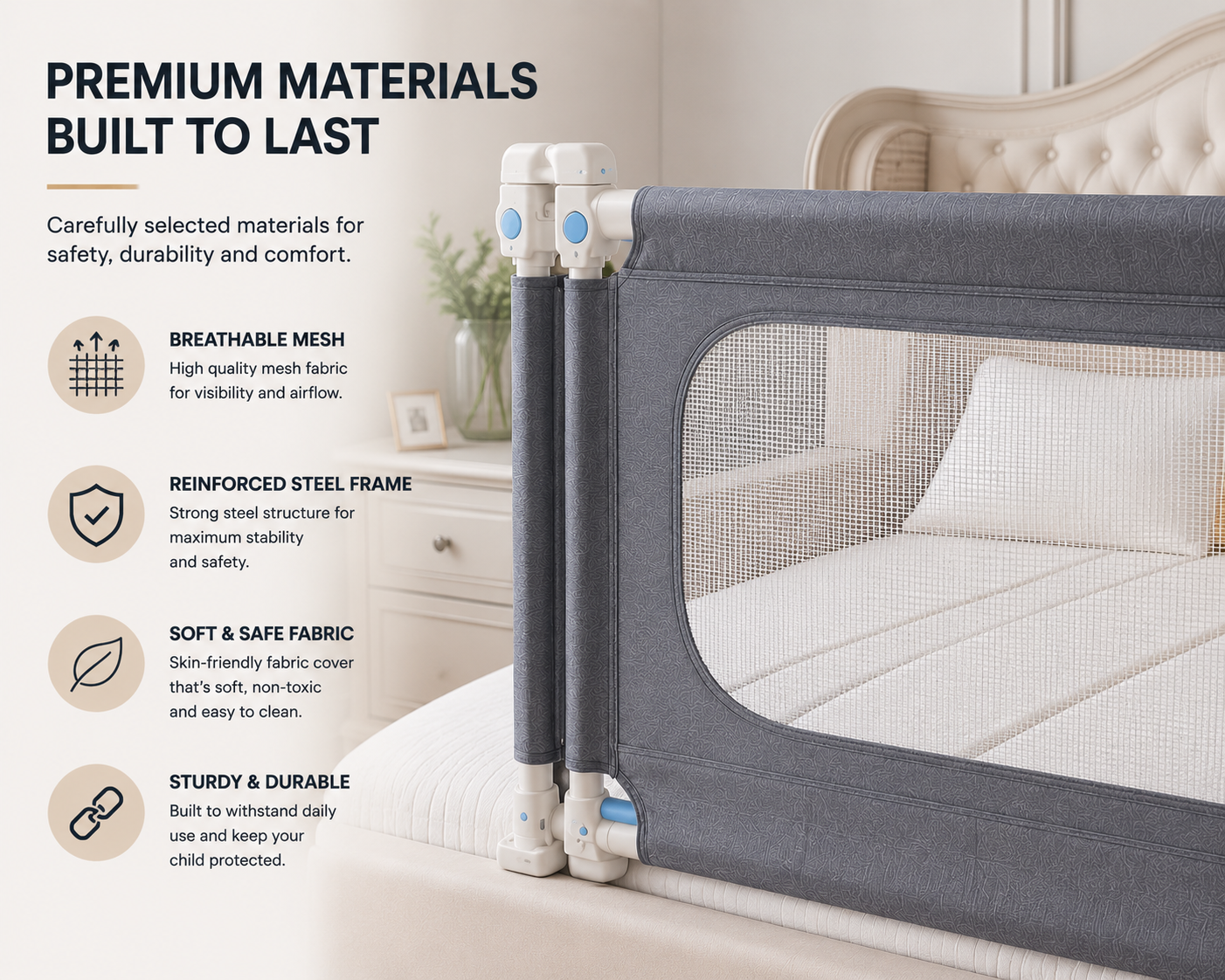 SafeNest™ Adjustable Bed Rail | SAMBOVA