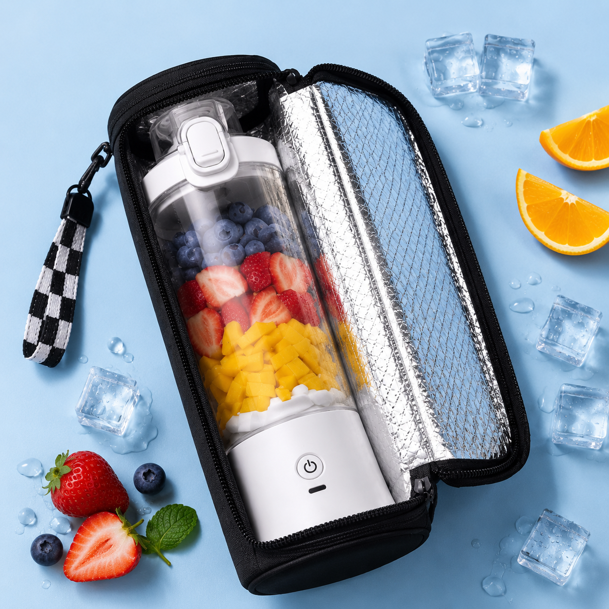 Portable Blender with Insulated Sleeve – 20oz Personal Smoothie Maker