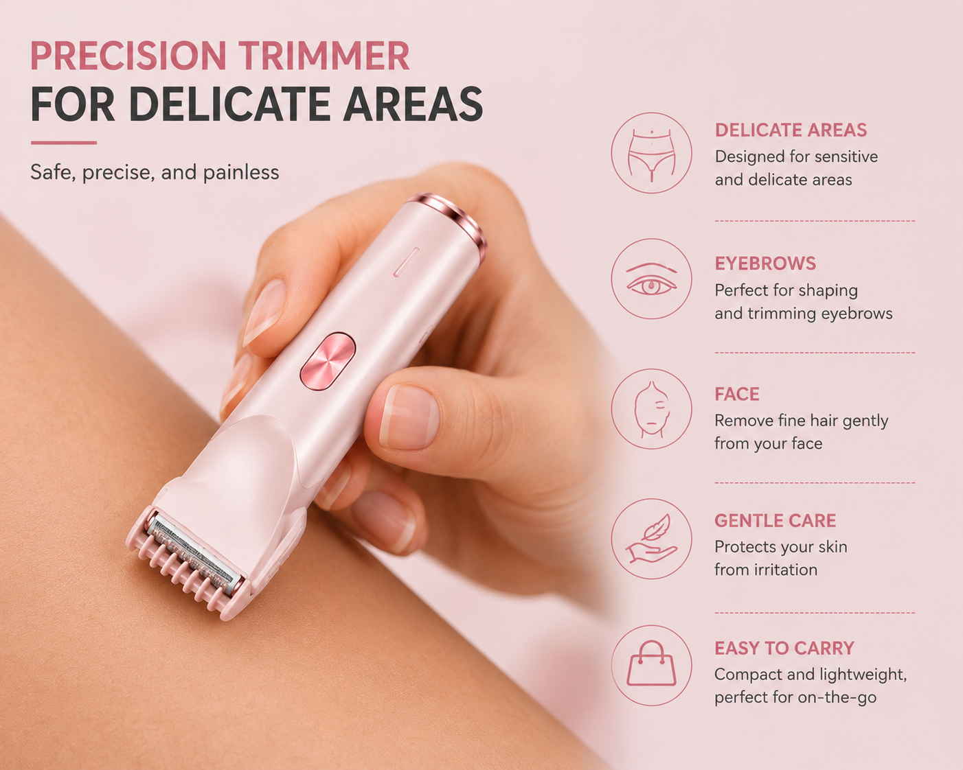 2-in-1 Women's Electric Hair Remover & Precision Trimmer – USB Rechargeable | SAMBOVA