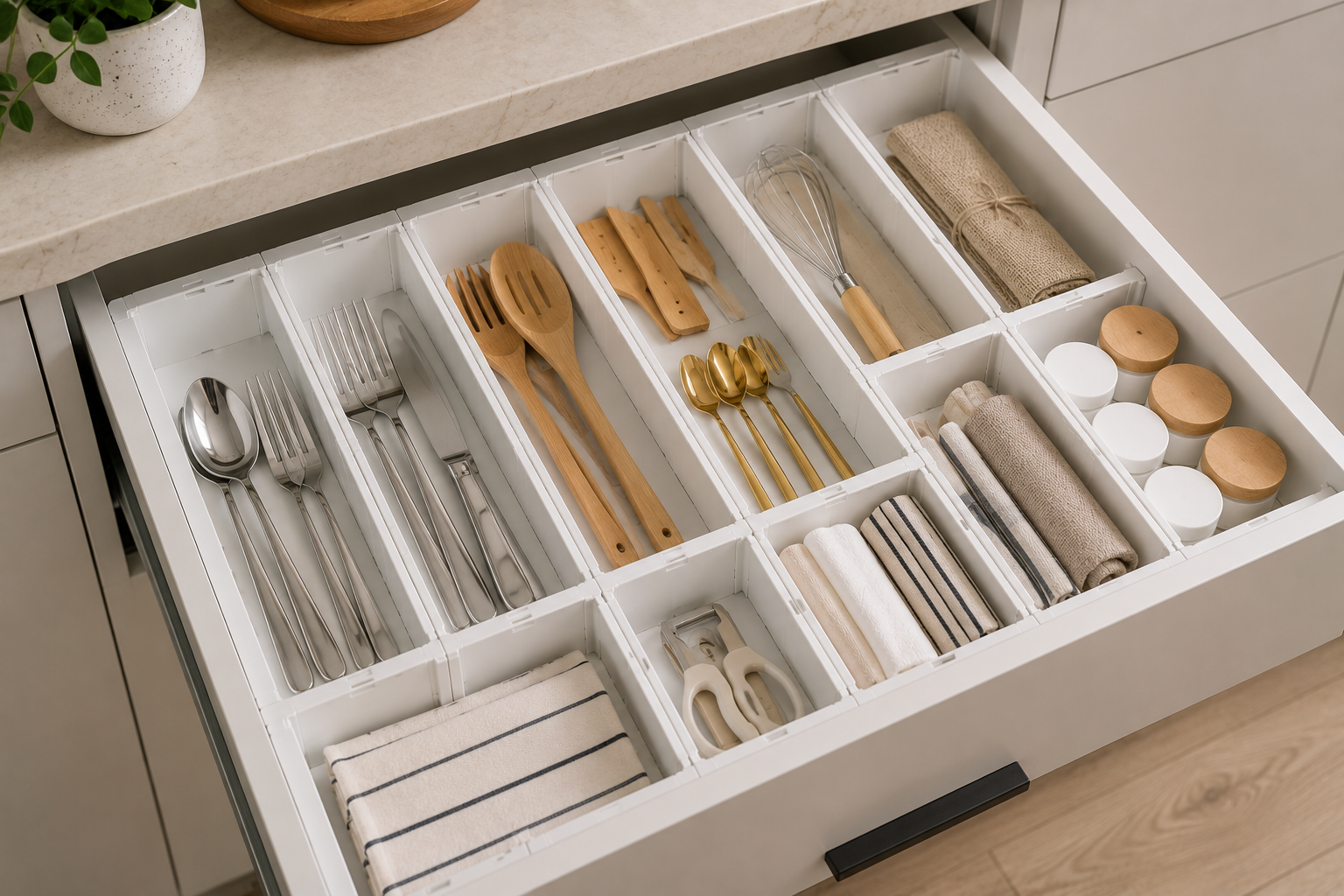 Expandable Drawer Organizer with Adjustable Dividers – Multi-Purpose Storage Tray | SAMBOVA