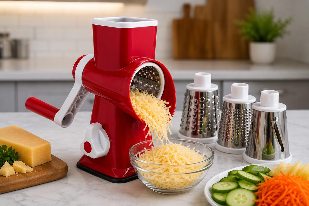 Multi-Function Rotary Vegetable & Cheese Chopper – 3 Interchangeable Blades | SAMBOVA