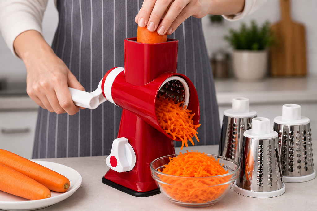 Multi-Function Rotary Vegetable & Cheese Chopper – 3 Interchangeable Blades | SAMBOVA