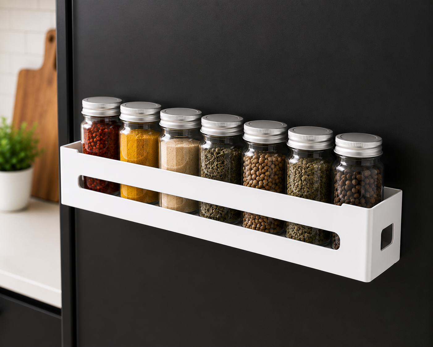 Magnetic Fridge Spice Rack Organizer | Space-Saving Kitchen Storage