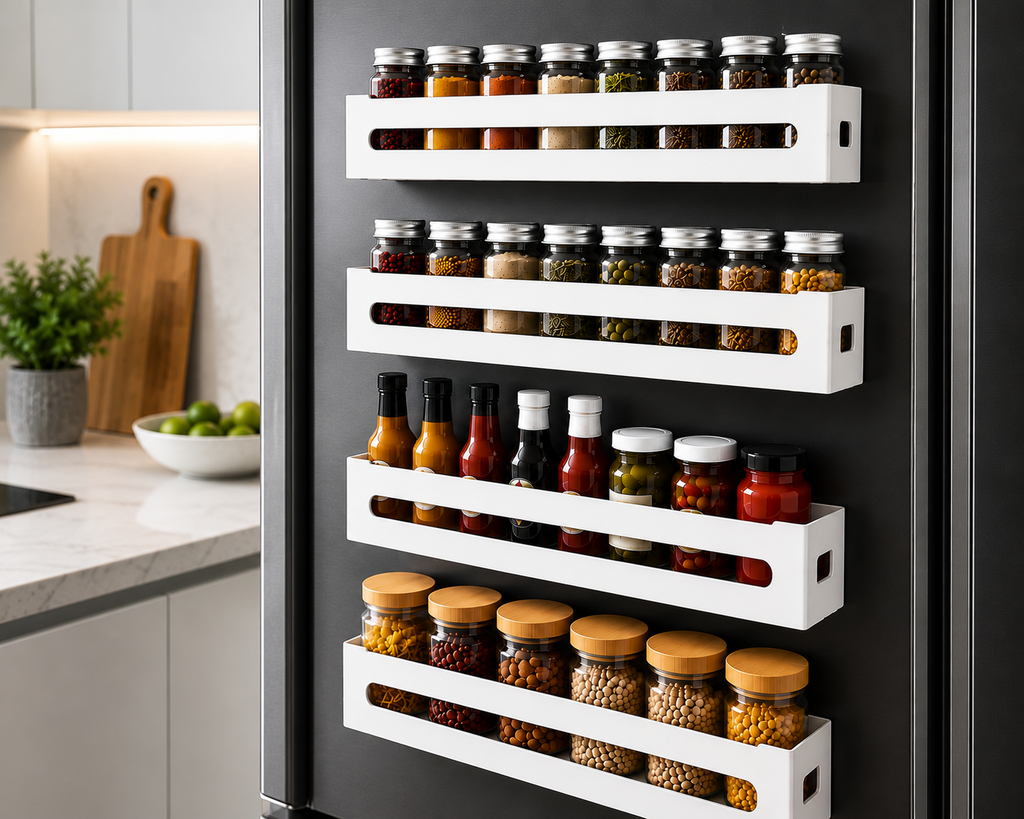 Magnetic Fridge Spice Rack Organizer | Space-Saving Kitchen Storage