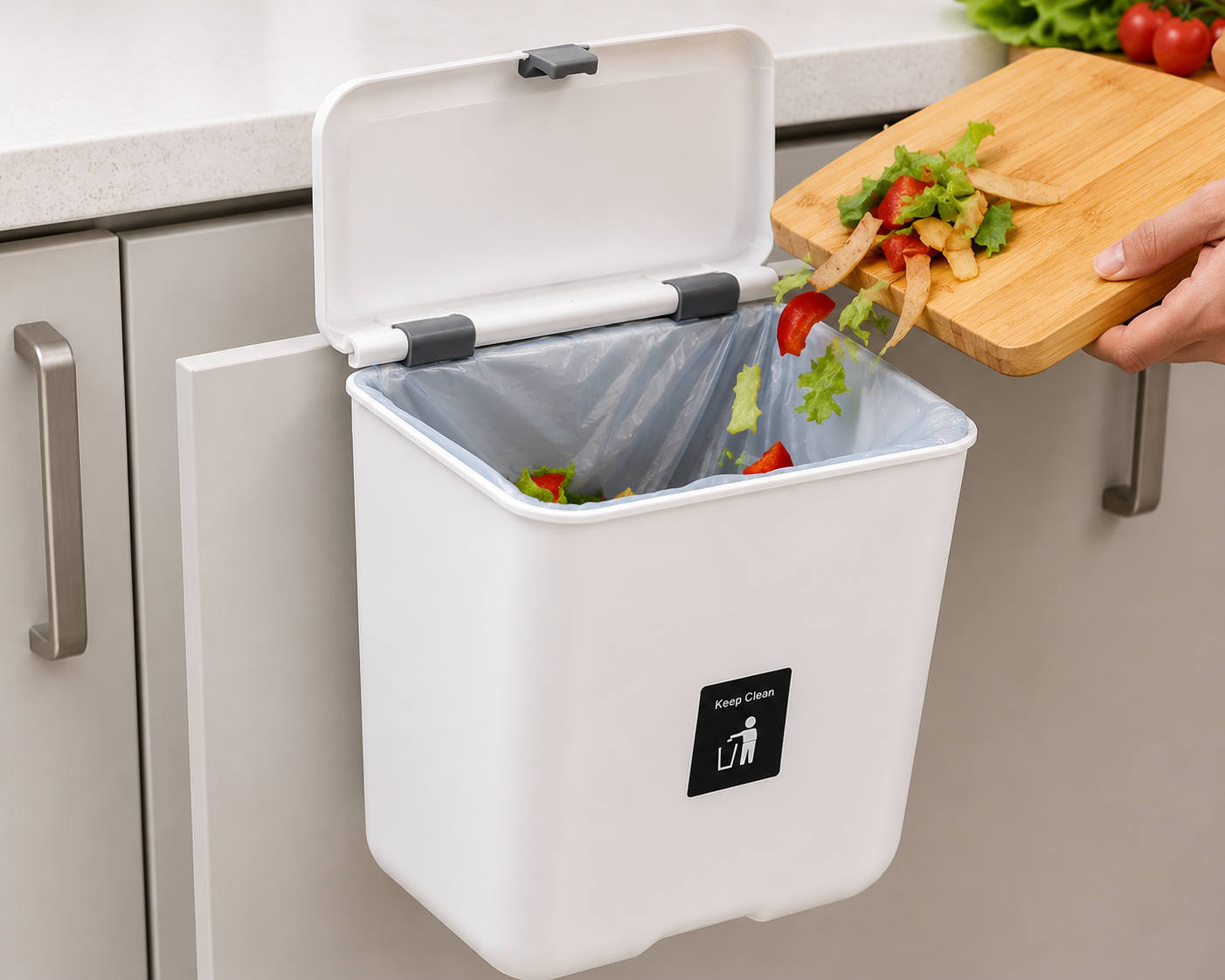 FlexBin™ Hanging Kitchen Trash Can with Lid | SAMBOVA