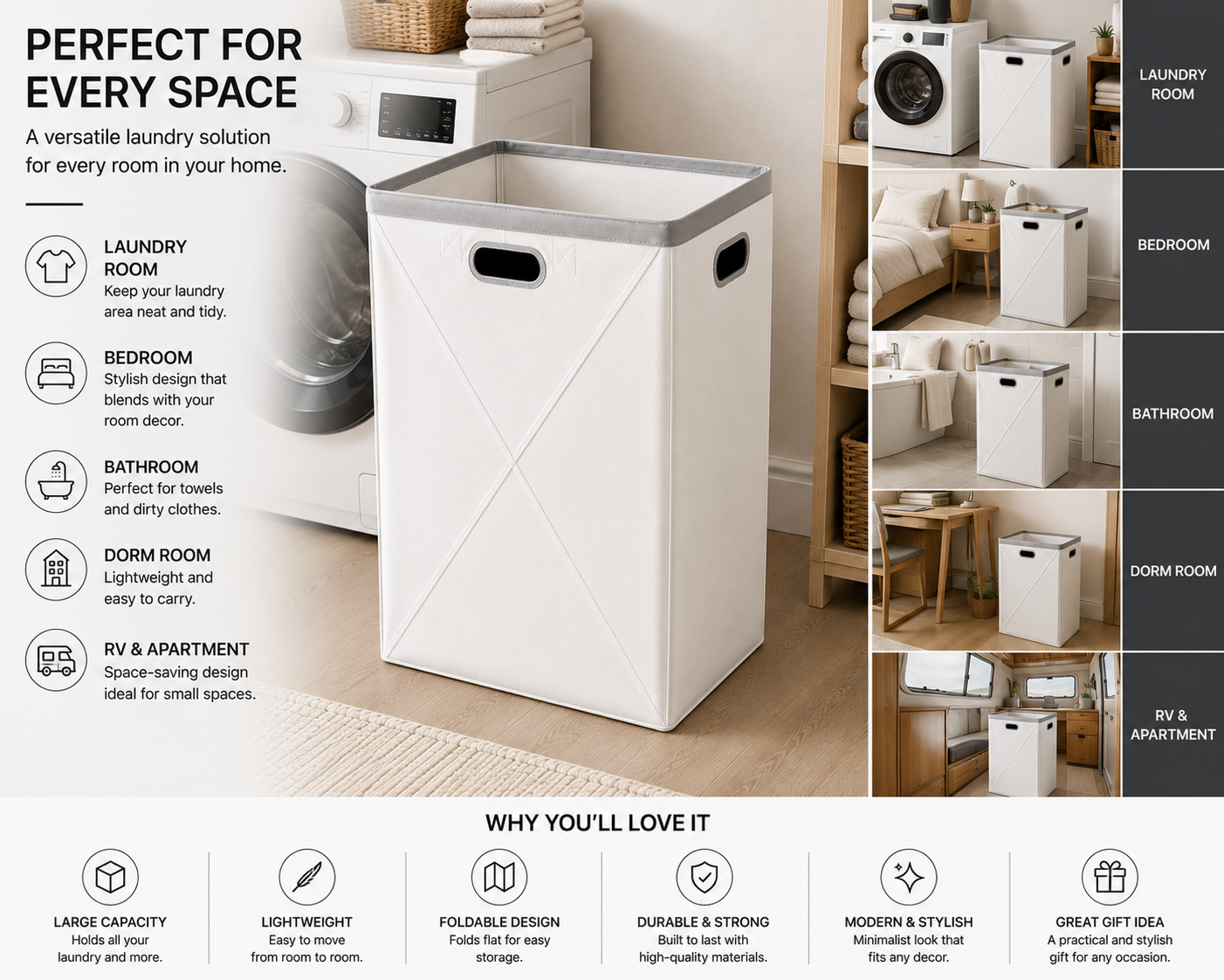 FoldEase™ Collapsible Laundry Hamper | SAMBOVA