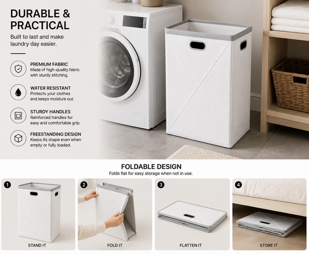 FoldEase™ Collapsible Laundry Hamper | SAMBOVA