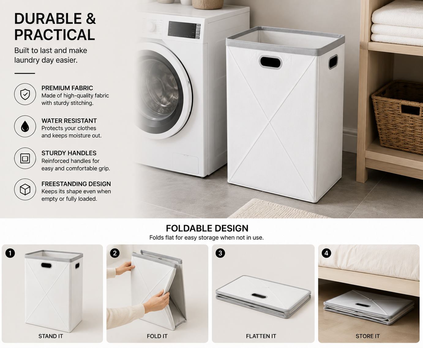 FoldEase™ Collapsible Laundry Hamper | SAMBOVA
