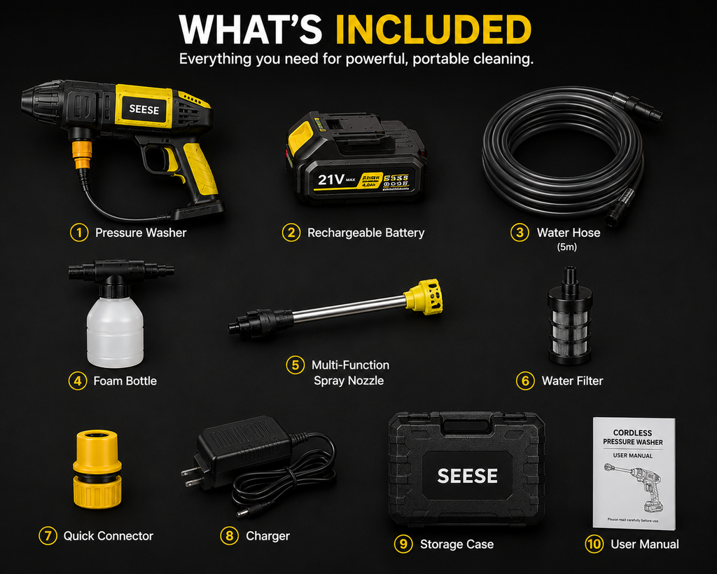 Cordless High-Pressure Washer Pro – Portable Rechargeable Power Cleaner | SAMBOVA