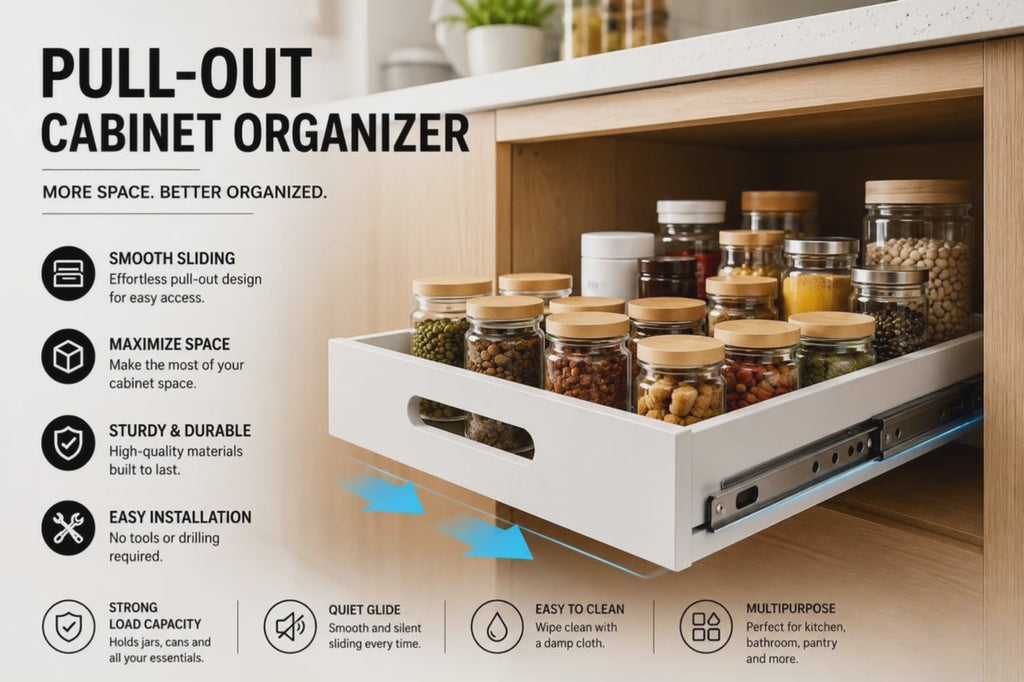 Pull-Out Cabinet Organizer Drawer – Sliding Kitchen & Pantry Storage | SAMBOVA